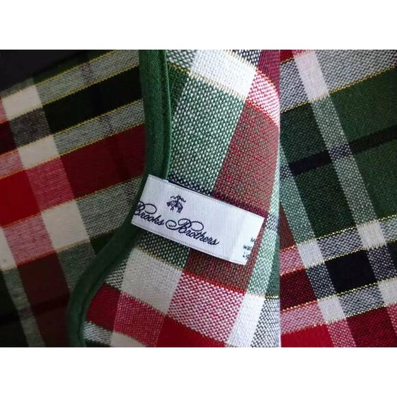 Brooks Brothers Christmas Plaid Placemat Set of 4 Holiday Green Red White 13x19 - Picture 2 of 4